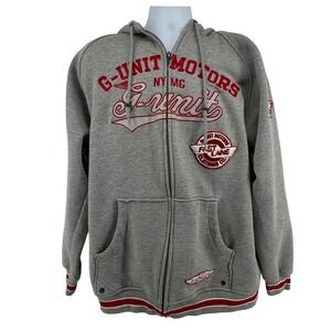 G-Unit Full Zip Hoodie Y2K Vtg Gray G-Unit Motors HIp Hop Streetwear Men XL